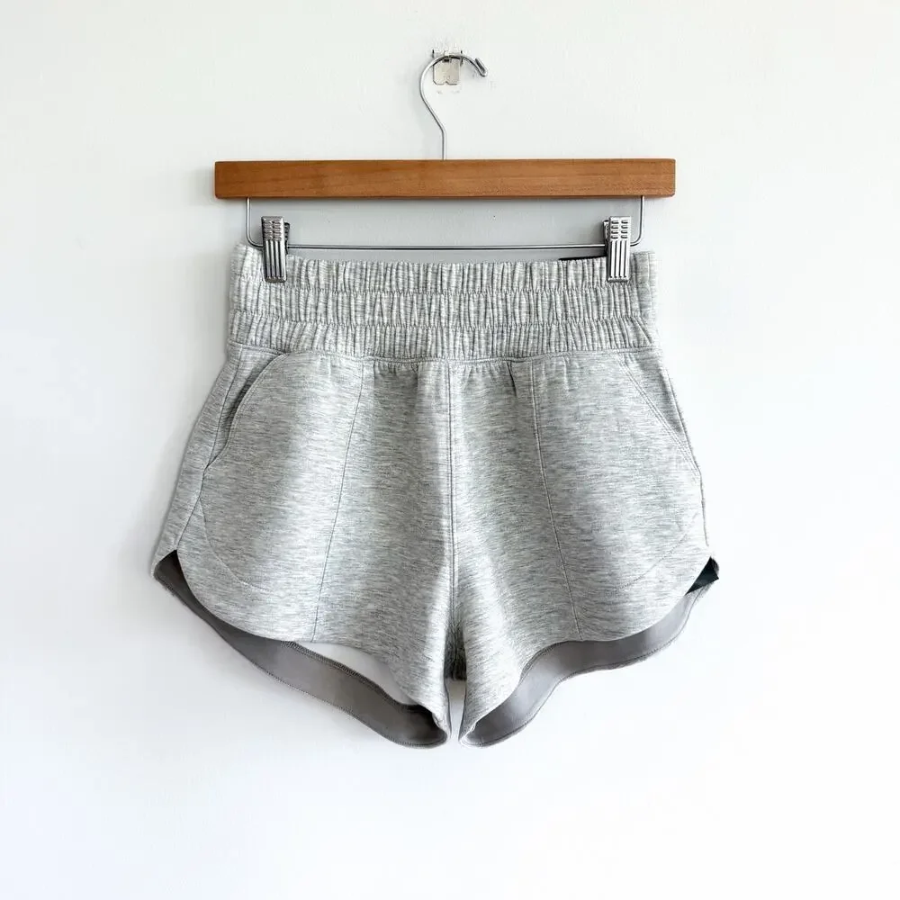 Abercrombie YPB Neo Knit Ultra Activewear Sweat Shorts Gray S NWT